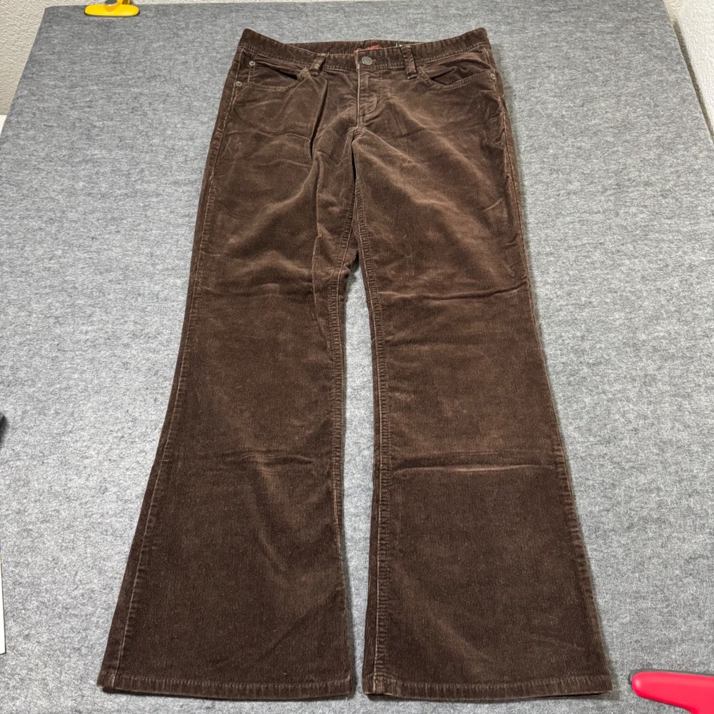 Vintage Eddie Bauer Brown Corduroy Pants Petite 6 Bootcut Flare Stretch Mid Rise